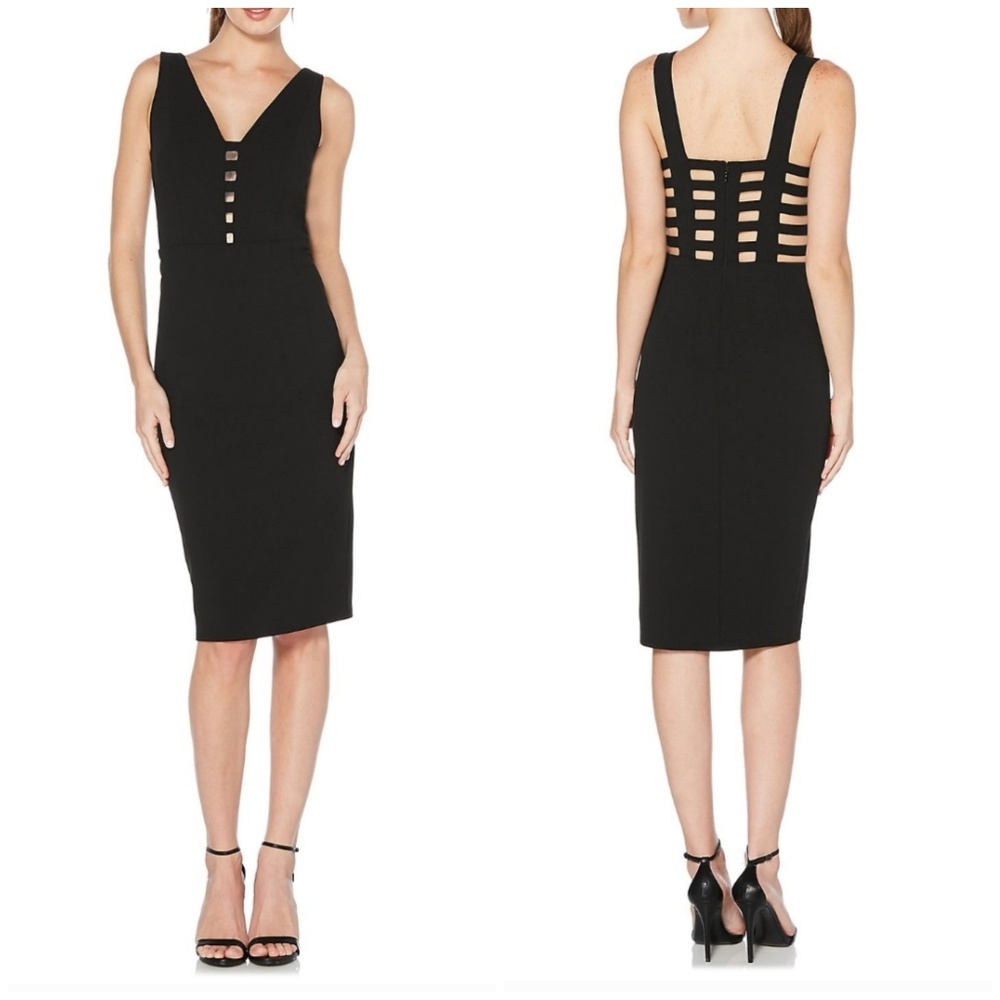 Laundry by Shelli Segal Caged Crepe Sheath Dress